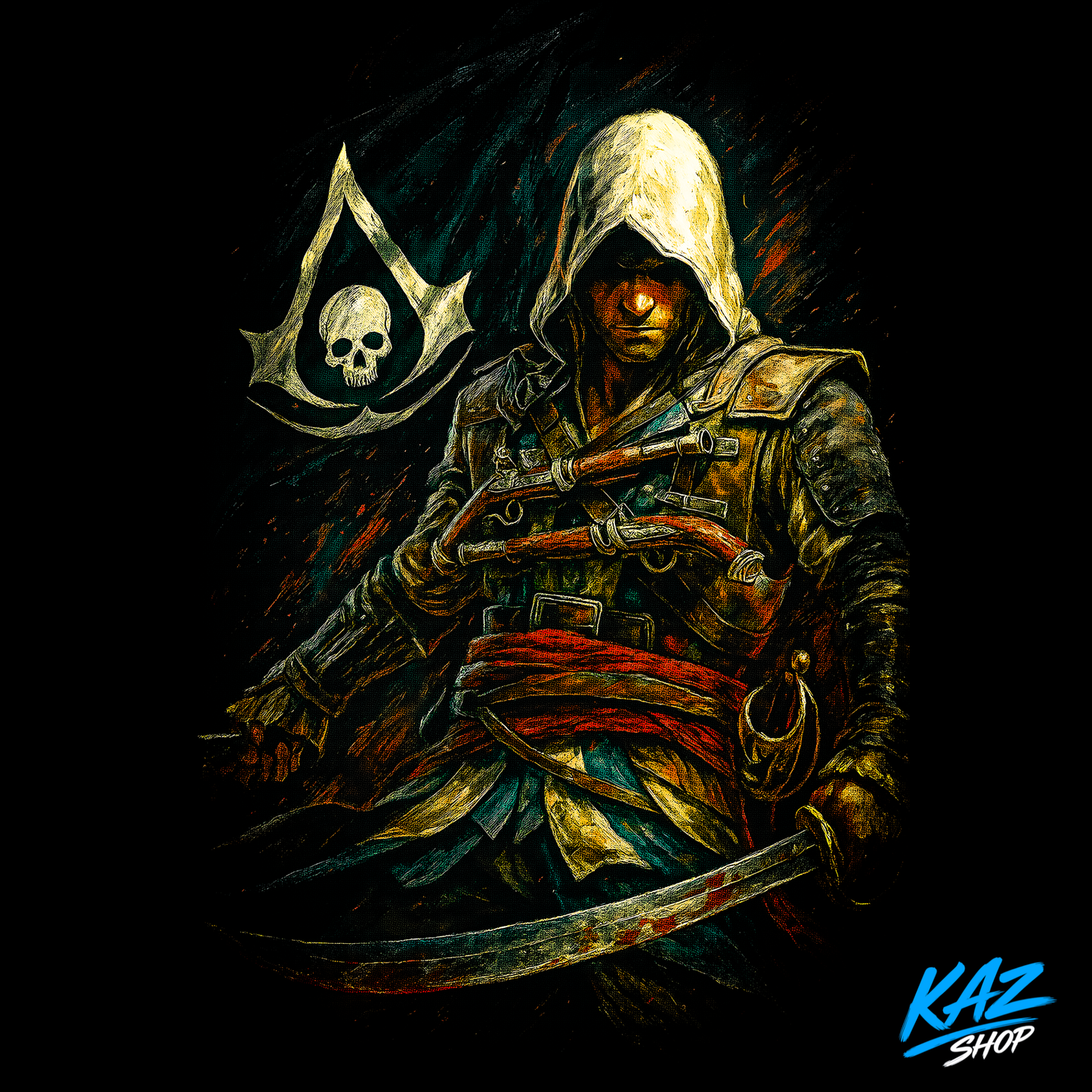 T-Shirt "Black Flag / E.Kenway"