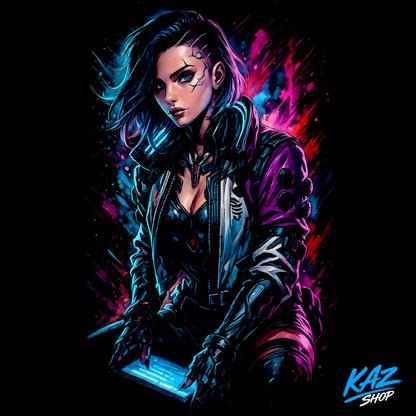 T-Shirt Cyber-Girl V1